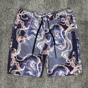 BYLT‎ Premium Basics Coastal Board Short Swim Trunk Bottoms Medium Ripple Print
